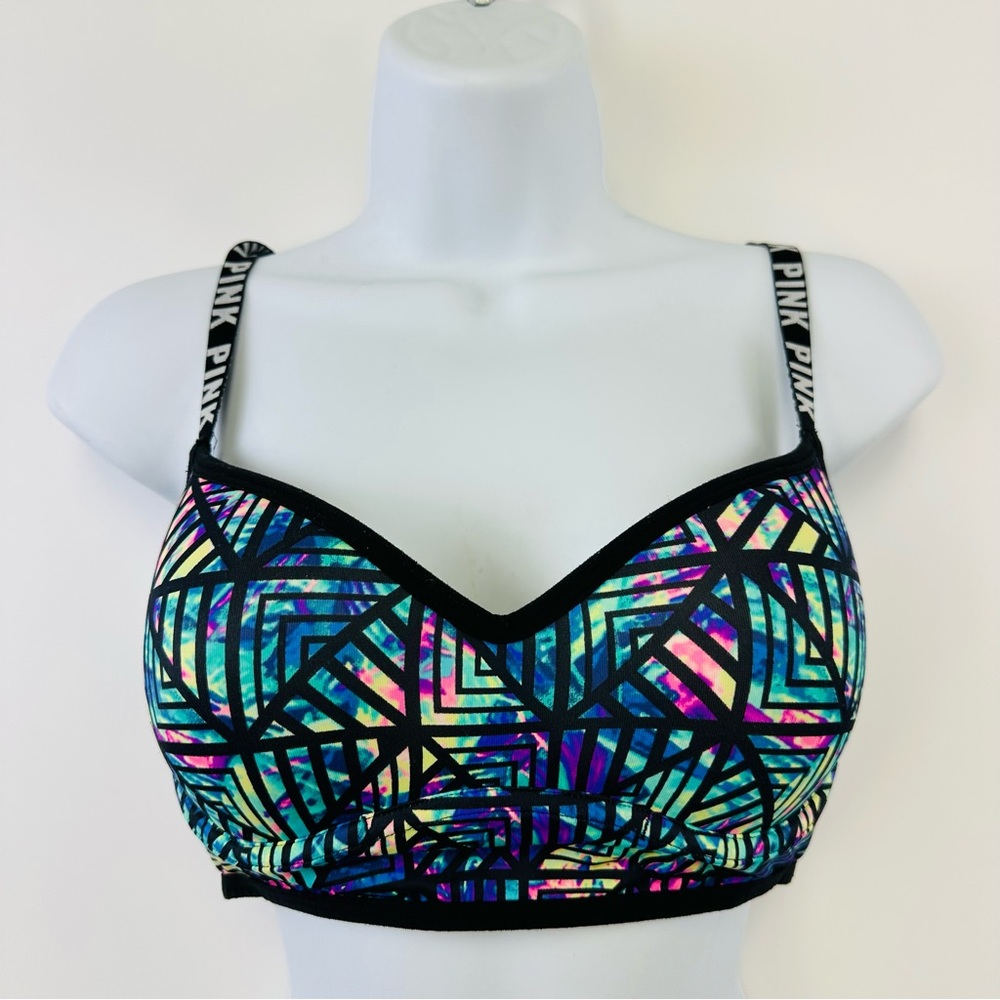 Victorias Secret PINK Push Up Wireless Bralette sports bra caged back Large